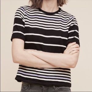 Anthro Postmark striped knit short sleeve top